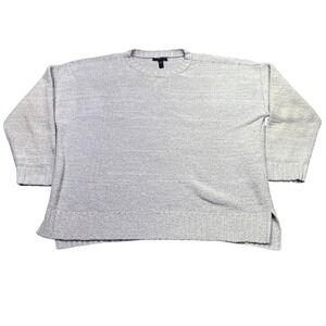 Eileen Fisher Organic Cotton Knit Sweater Crewneck Beige XL/TG‎ Pullover Boho